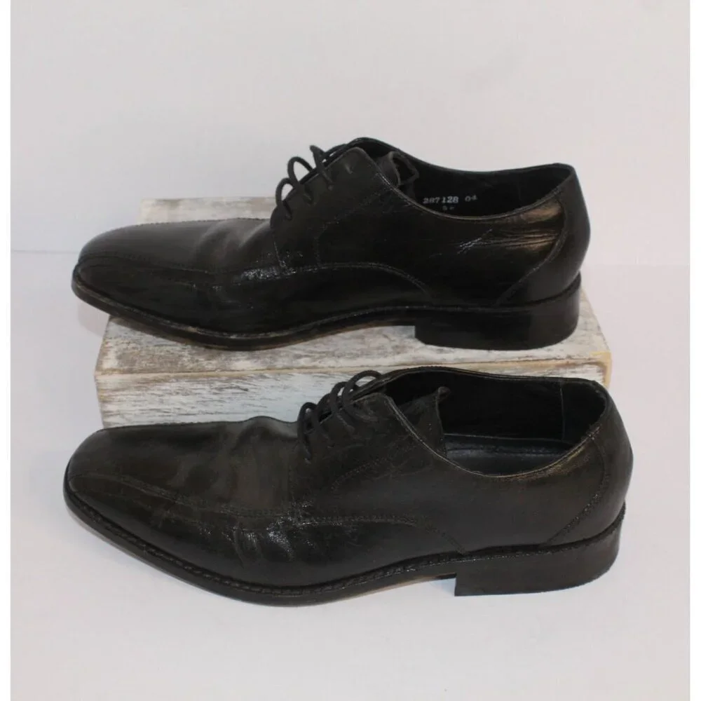 Florsheim Dress‎ Shoes Men's 7.5D Black Leather Classic Lace Up Modern Y2K 14139